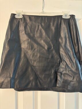Hollister Black Faux Leather Mini Skirt
